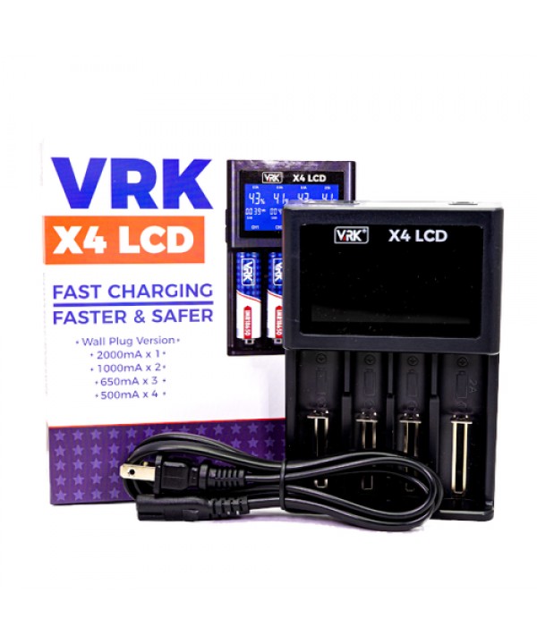 VRK X4 LCD 4 Bay Battery Charger