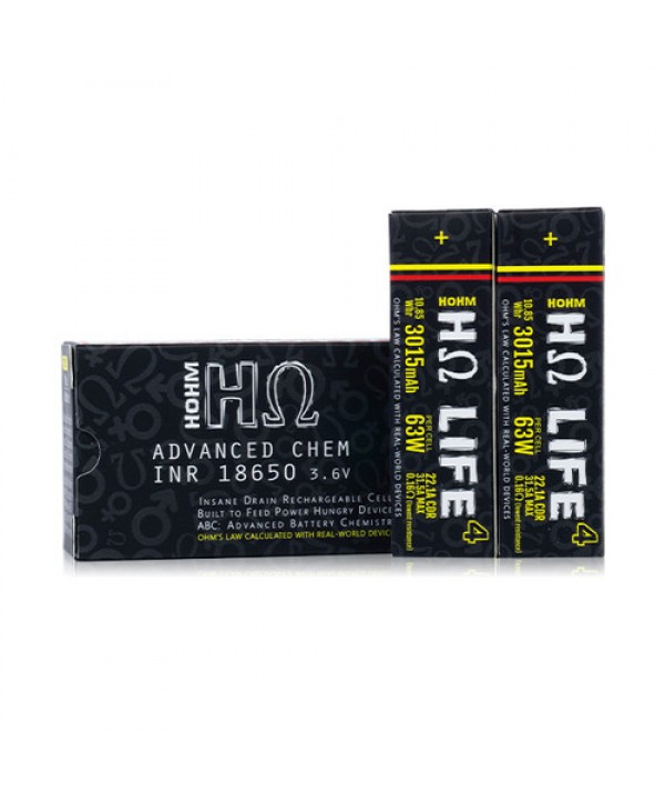 Hohm Tech Hohm Life 18650 3015mAh 22.1A Battery (2-Pack)