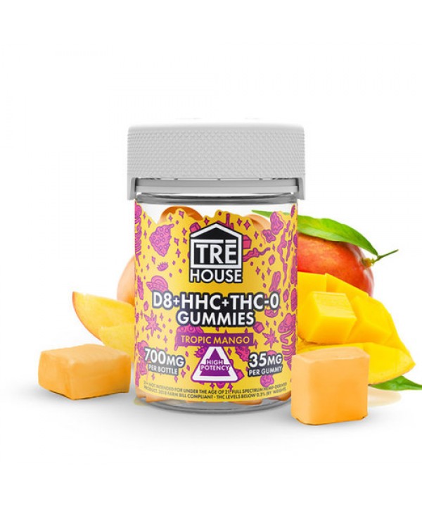 Tre House – D8 + HHC + THC-O Gummies – Tropic Mango | 700mg